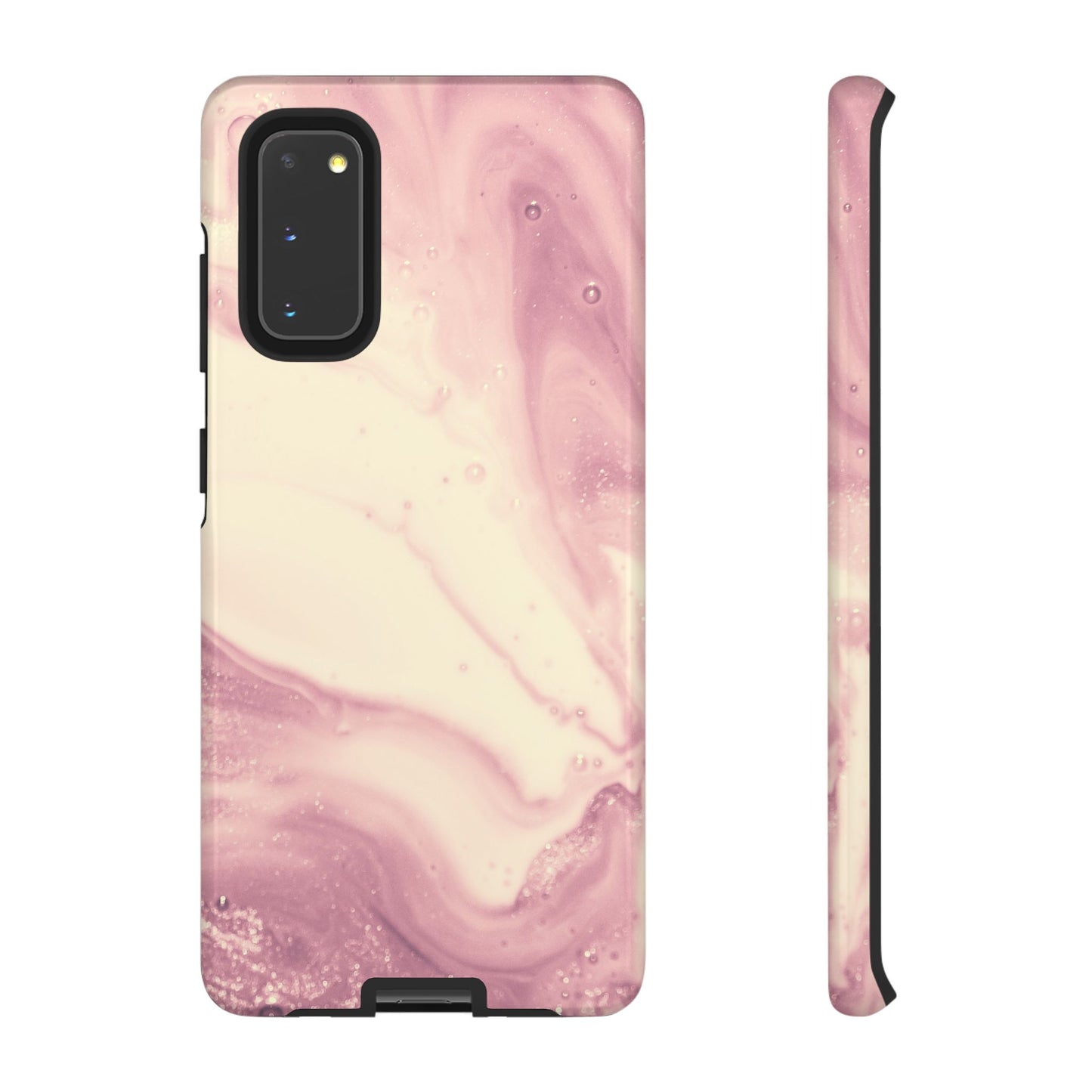 Blush Marble Glow – Samsung Galaxy Case with Rose Gold Swirl Design