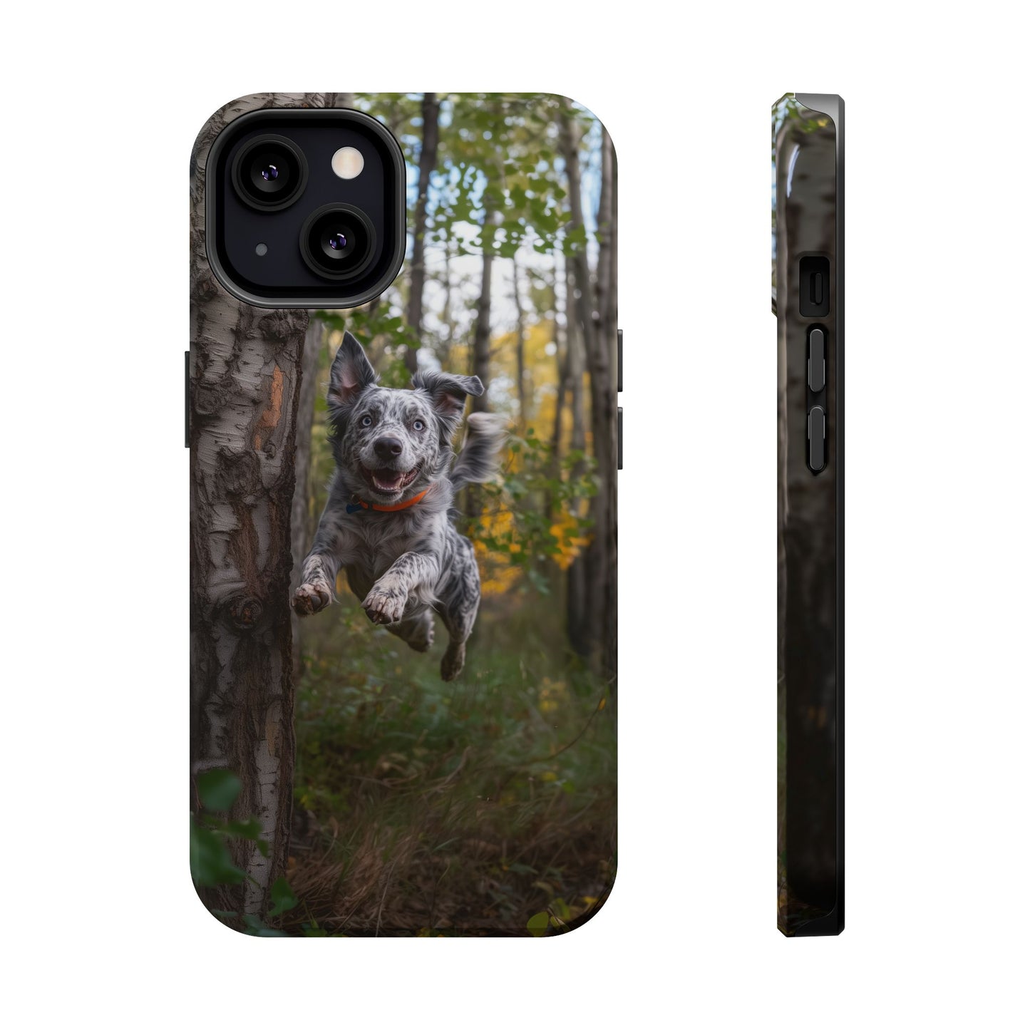 Happy Forest Dog MagSafe iPhone Case – Nature-Inspired Protective Cover