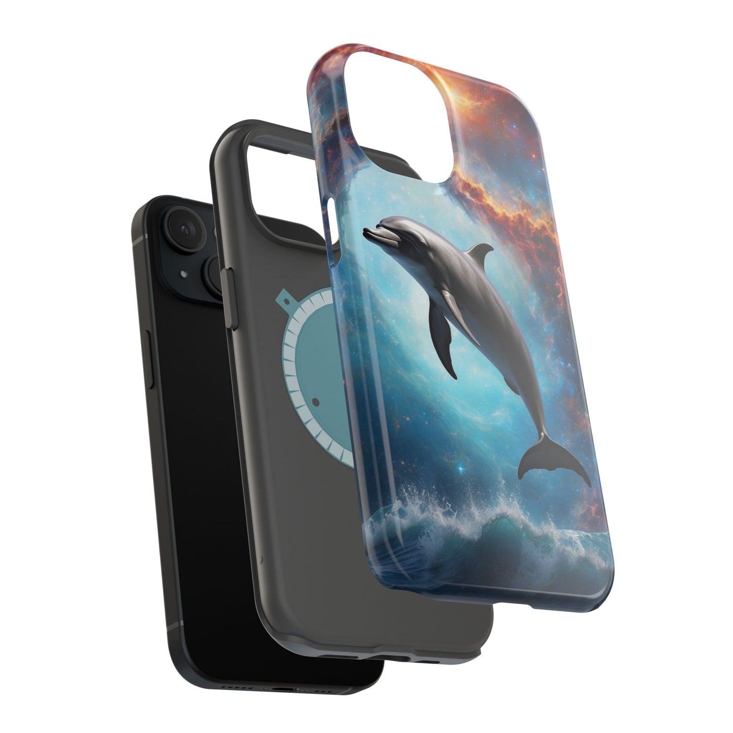 Cosmic Dolphin Space Vibes - MagSafe-Compatible Case