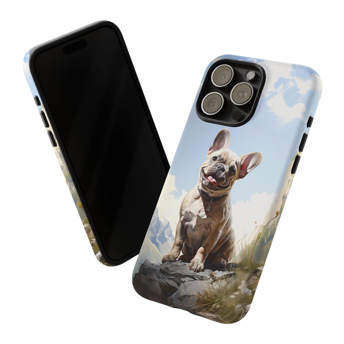 Frenchie iPhone Samsung Galaxy Phone Case! French Bull Dog Standing Proudly. Extremely Tough & Durable With Dual Layer Protection.