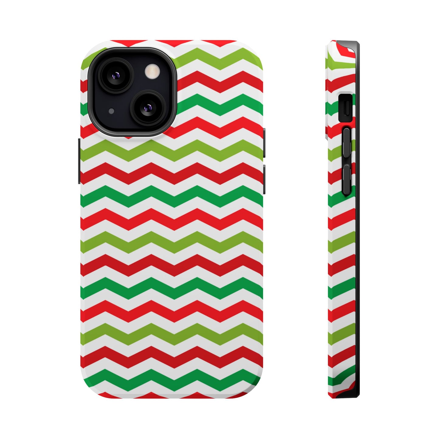 Vibrant Fiesta Chevron – Yellow Green, Green & Red Geometric MagSafe Case