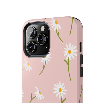 Daisy Delight Tough iPhone Case – Cute Floral Design with Dual-Layer Protection