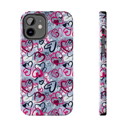 Graffiti Love Hearts iPhone Case