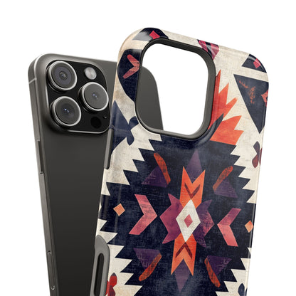 Boho Tribal Starburst Tough MagSafe iPhone Case – Vibrant Geometric Design, Dual-Layer Protection