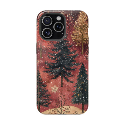 Rustic Red Winter Forest - MagSafe iPhone Series Case