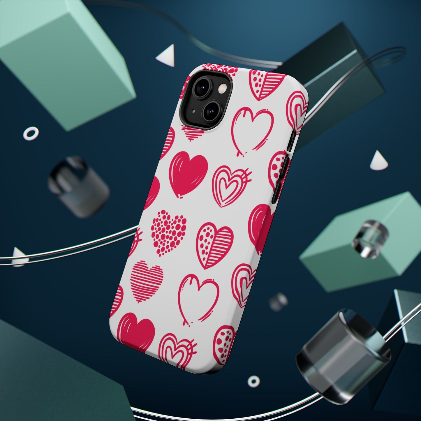 Funky Pink Hearts – MagSafe iPhone Case