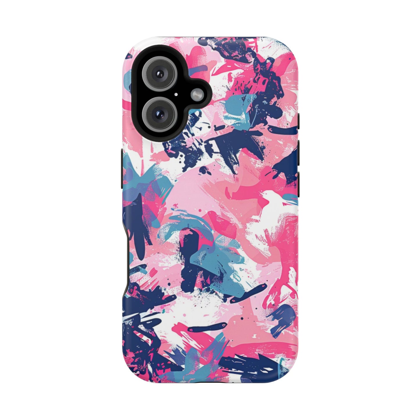 Vibrant Pink & Navy Abstract Splash – MagSafe iPhone Case