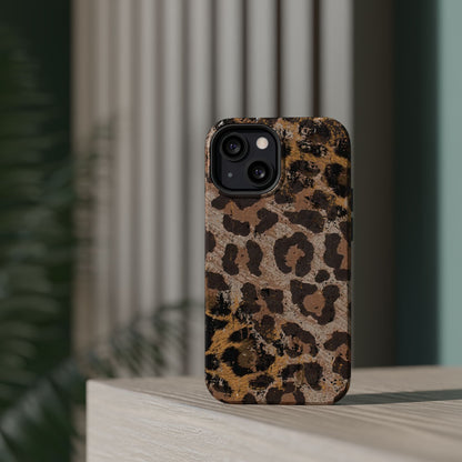 Vintage Distressed Leopard Print - MagSafe iPhone Series Case