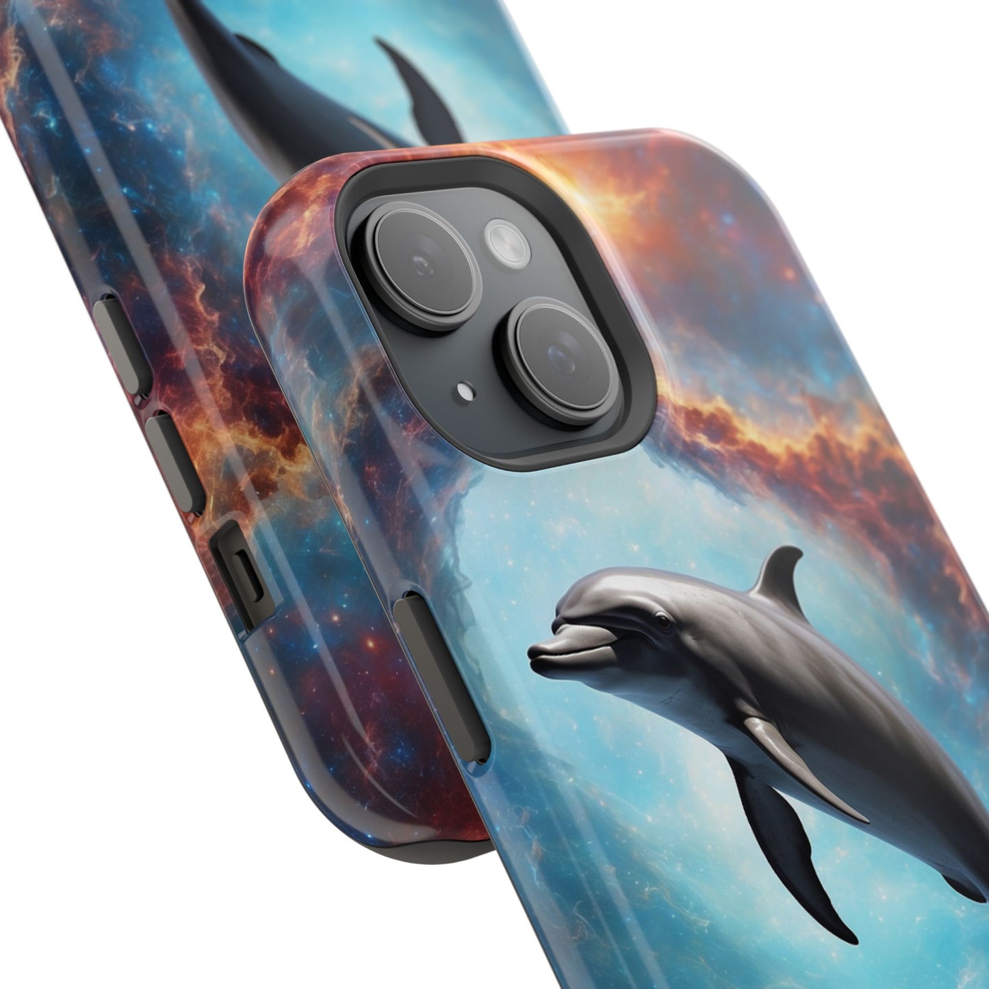 Cosmic Dolphin Space Vibes - MagSafe-Compatible Case