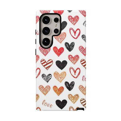 Samsung Galaxy Case: Hand-Drawn Hearts & Love