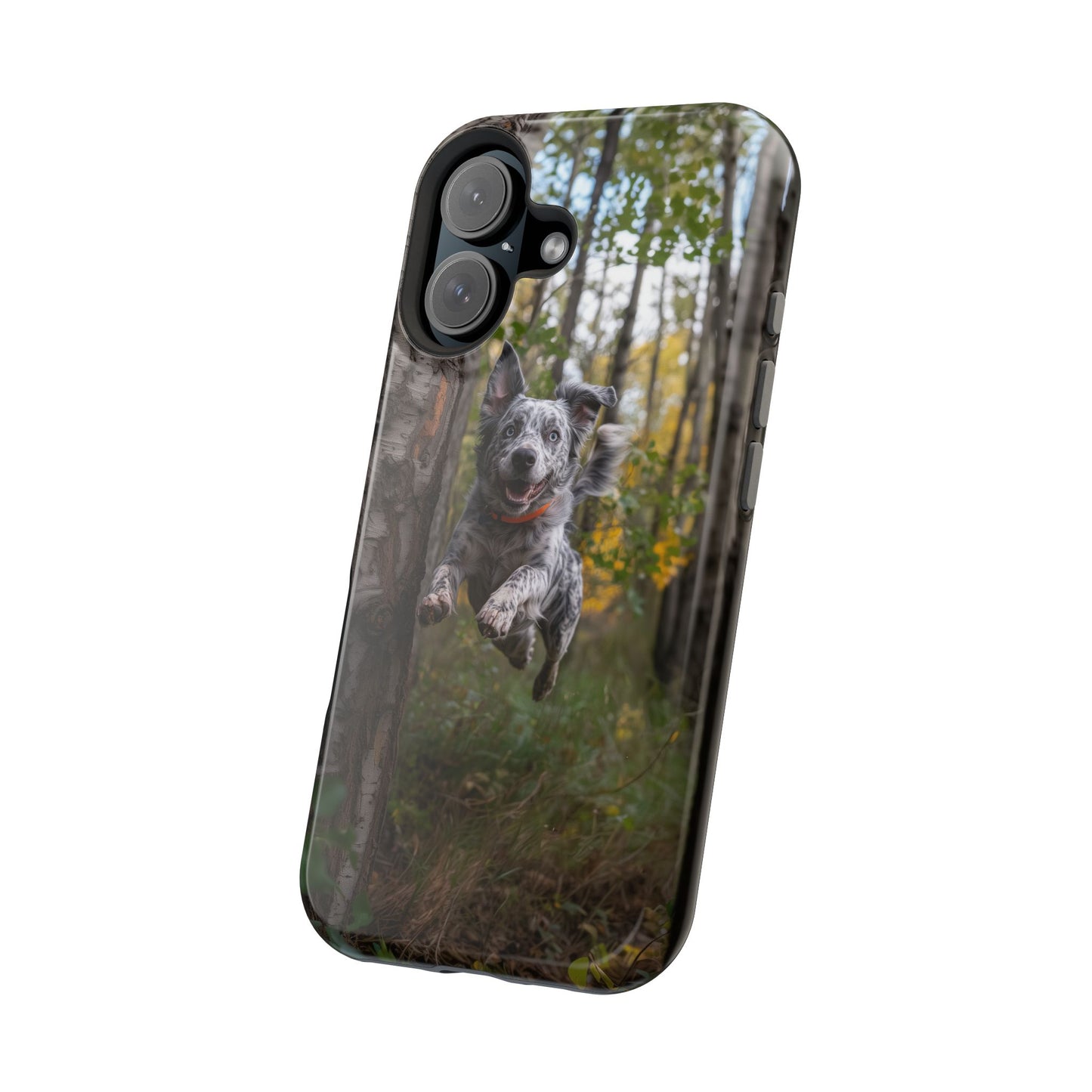 Happy Forest Dog MagSafe iPhone Case – Nature-Inspired Protective Cover