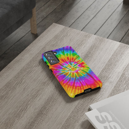 Vibrant Rainbow Spiral Tie-Dye Samsung Galaxy Case – Bold & Retro Style