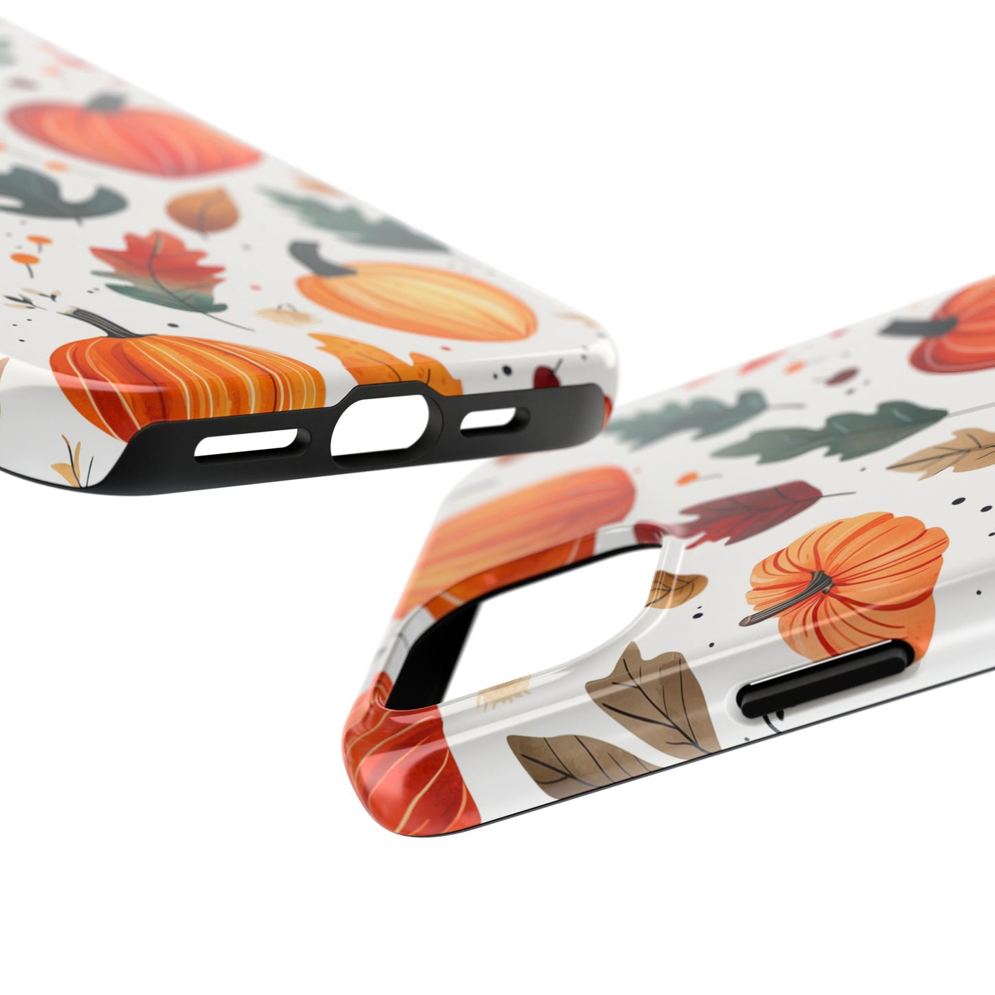 Autumn Harvest iPhone Case - Pumpkin and Fall Leaf Design