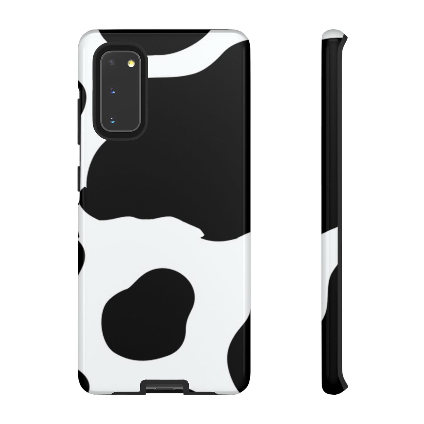 Bold Black and White Cow Print Tough Samsung Galaxy Case – Modern Animal Pattern with Dual-Layer Protection