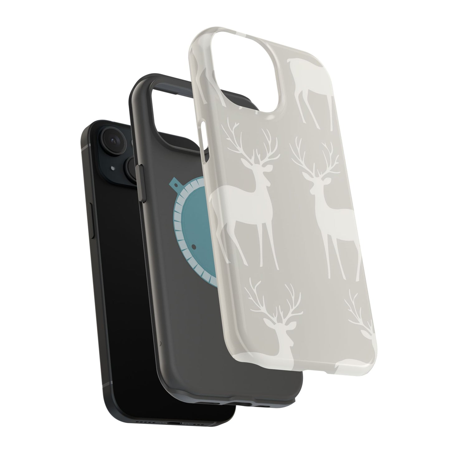 Elegant White Reindeer Pattern – MagSafe iPhone Series Case