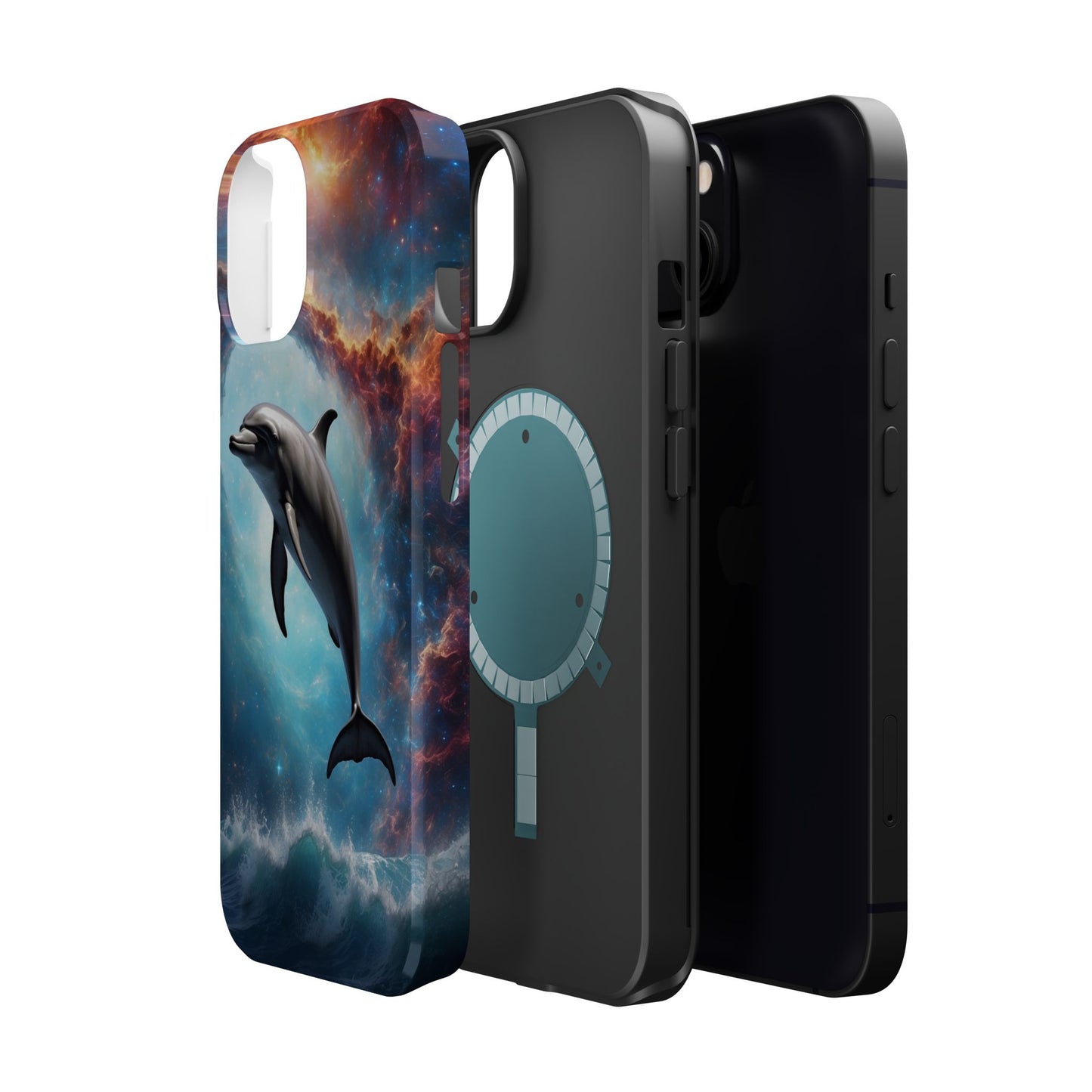 Cosmic Dolphin Space Vibes - MagSafe-Compatible Case