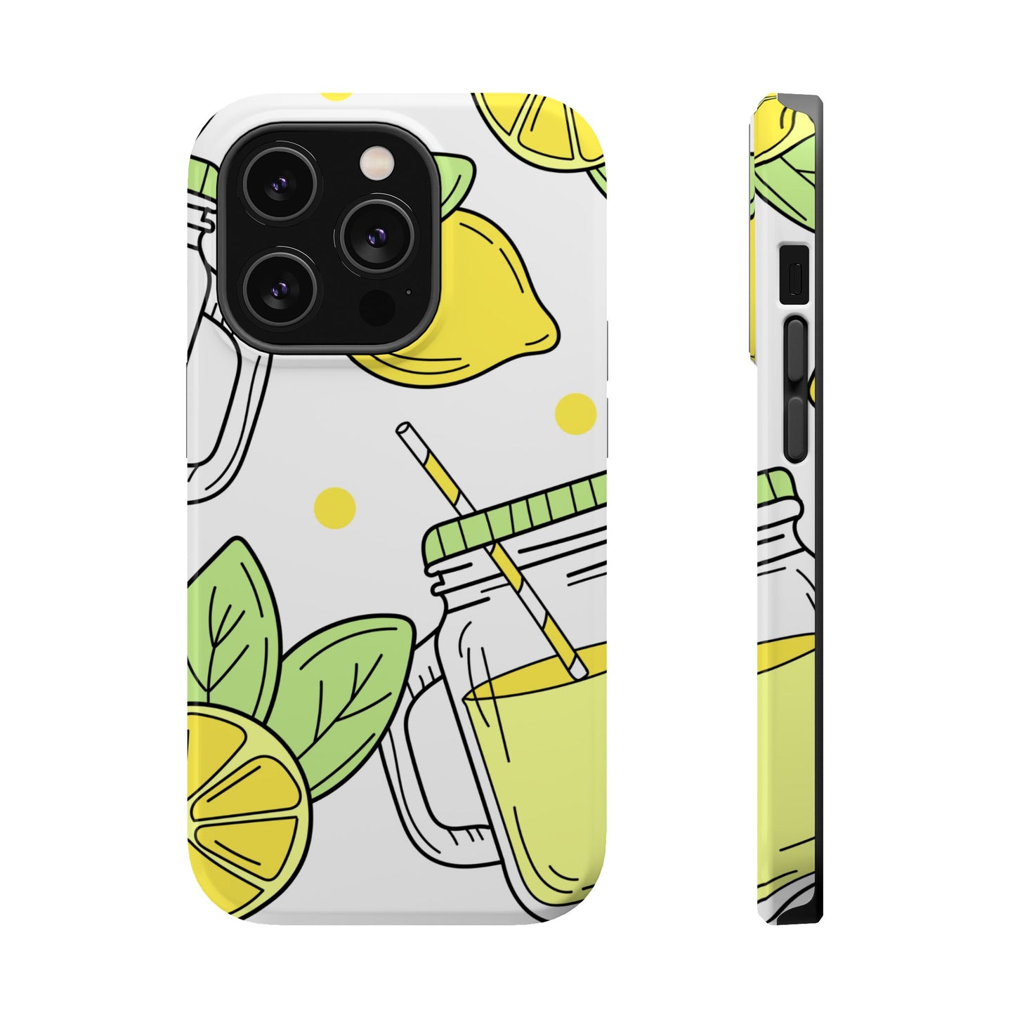 Lemonade Love Tough MagSafe iPhone Case – Fun Lemon Mason Jar Design, Dual-Layer Protection