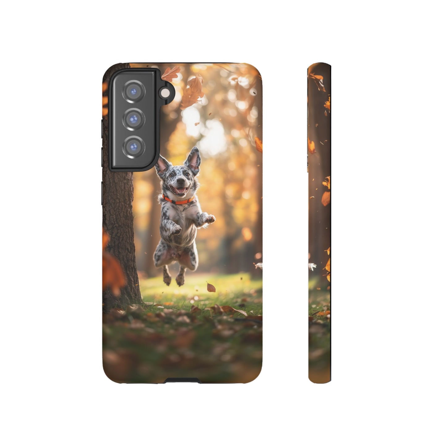 Energetic Blue Heeler Forest Pup Samsung Galaxy Case – Durable Outdoor-Inspired Design