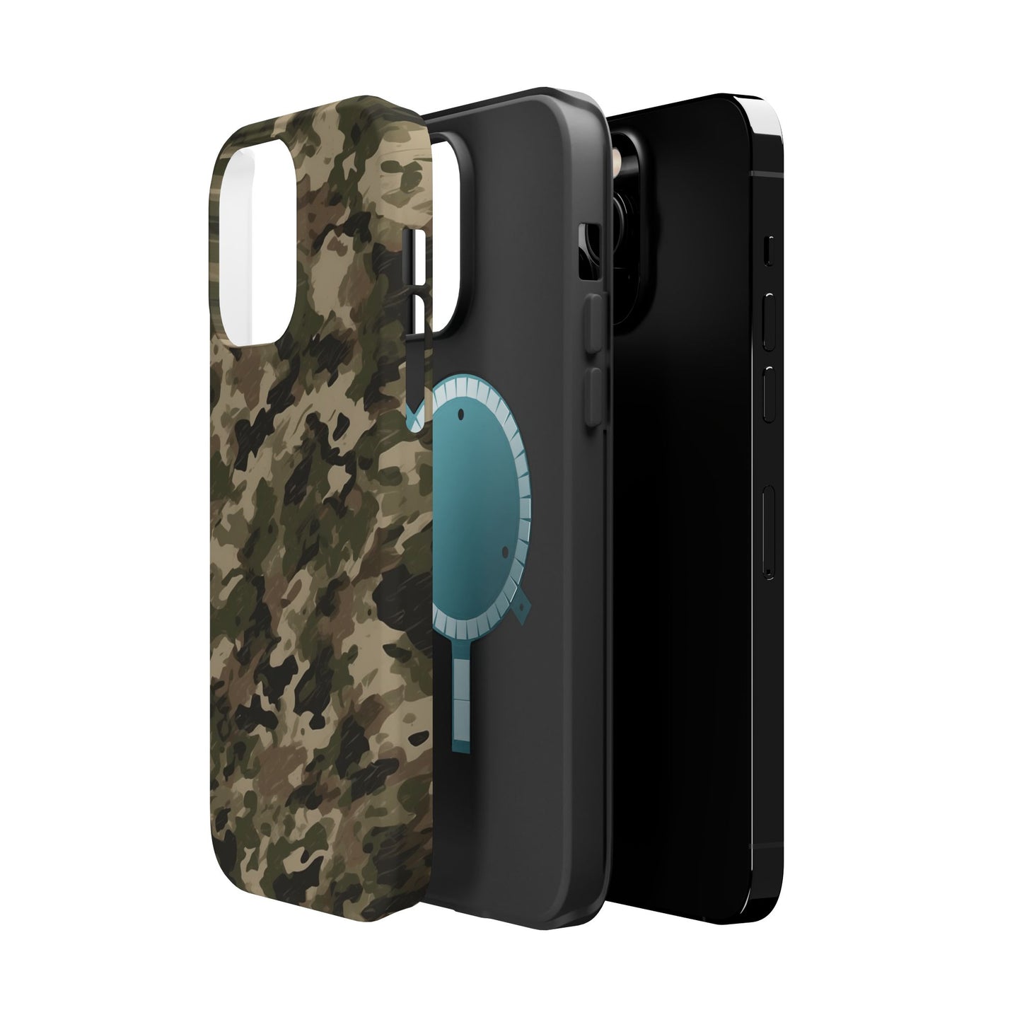 Classic Light Brown Camouflage – MagSafe iPhone Case with Rugged Elegance