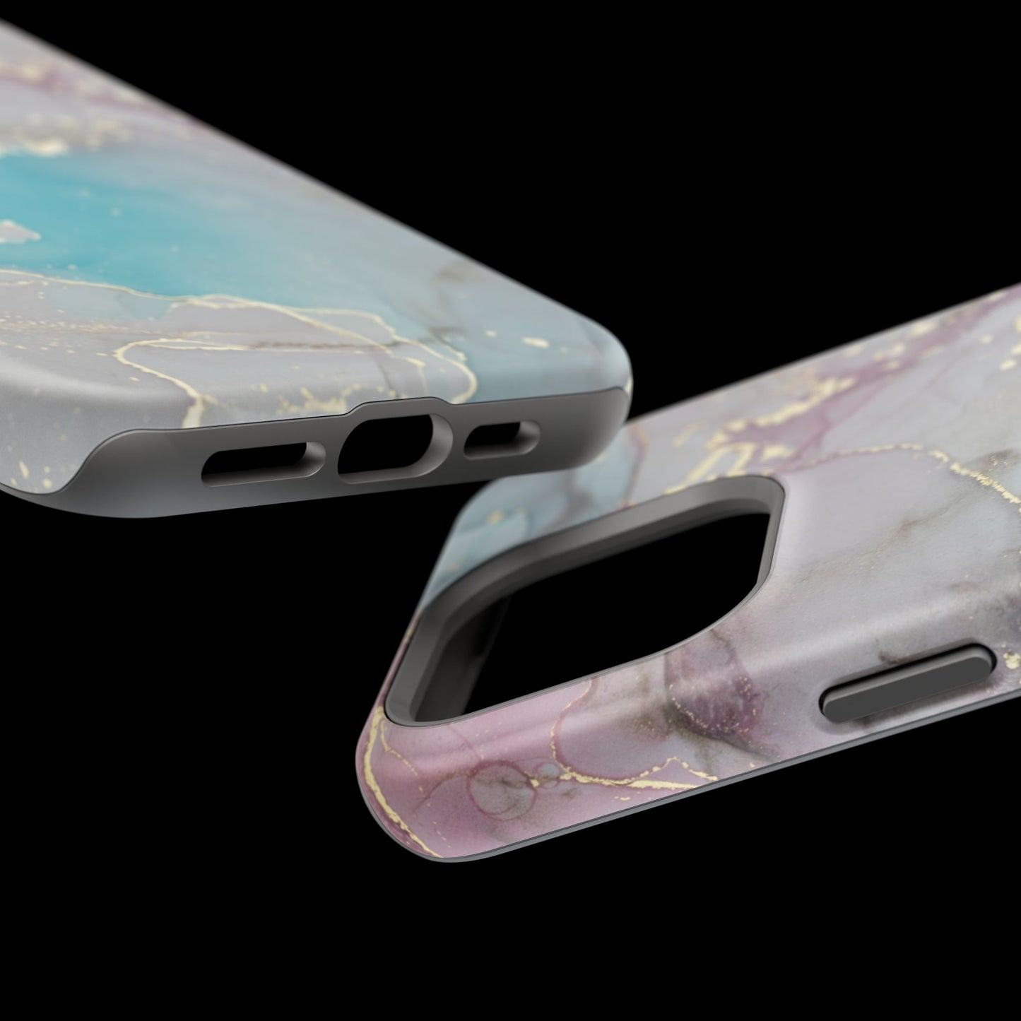 Sky Blue & Purple Marble Wave – MagSafe Case with Dreamy Marble Design