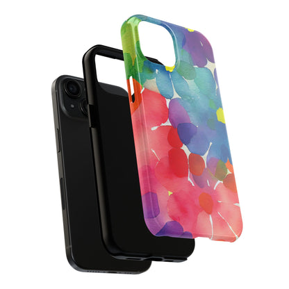 Rainbow Bloom Watercolor iPhone Case – Slim Design, Glossy Finish