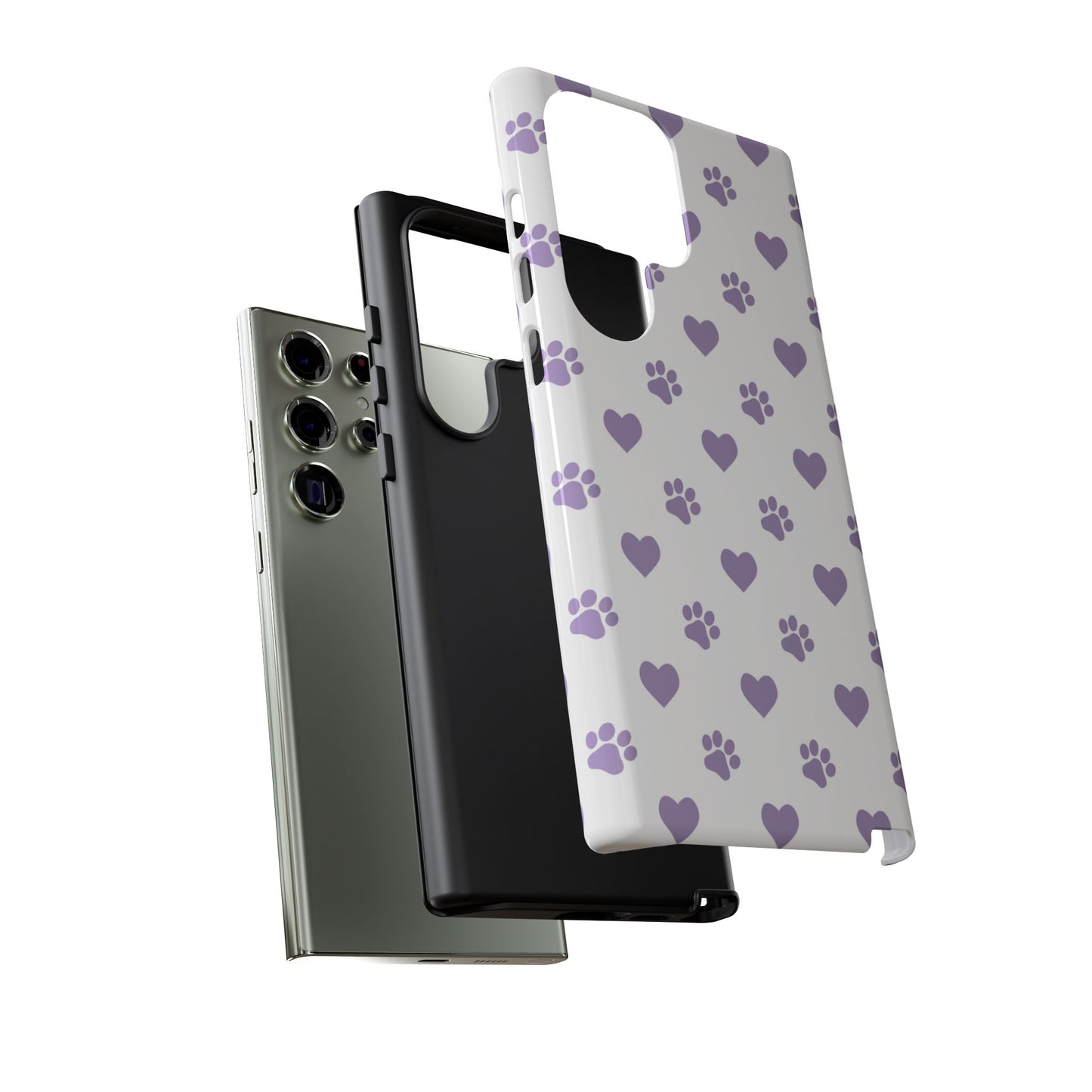 Paw Prints & Hearts – Samsung Galaxy Case, Cute and Durable Design