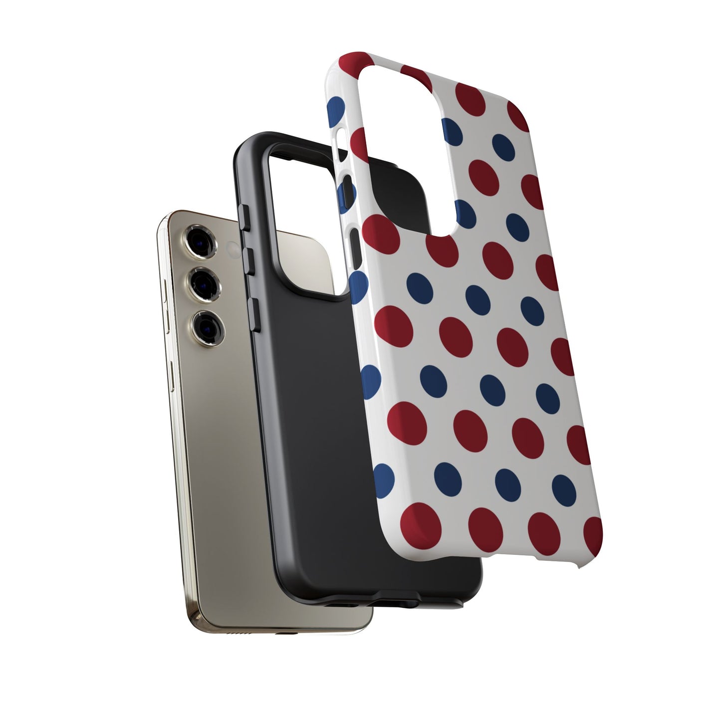 Patriotic Navy, White, and Red Polka Dot Samsung Galaxy Case