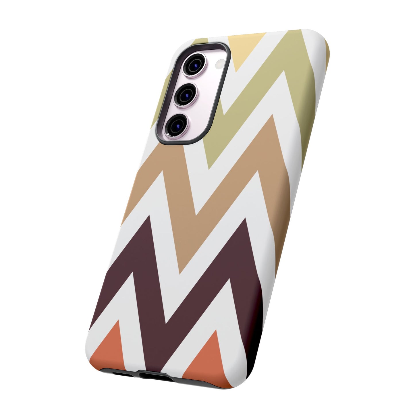 Earthy Chevron Samsung Galaxy Case – Boho-Inspired Design with Dual-Layer Protection