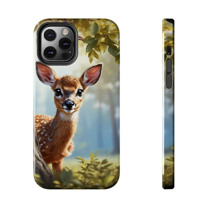 Whimsical Fawn in a Sunlit Forest iPhone Case