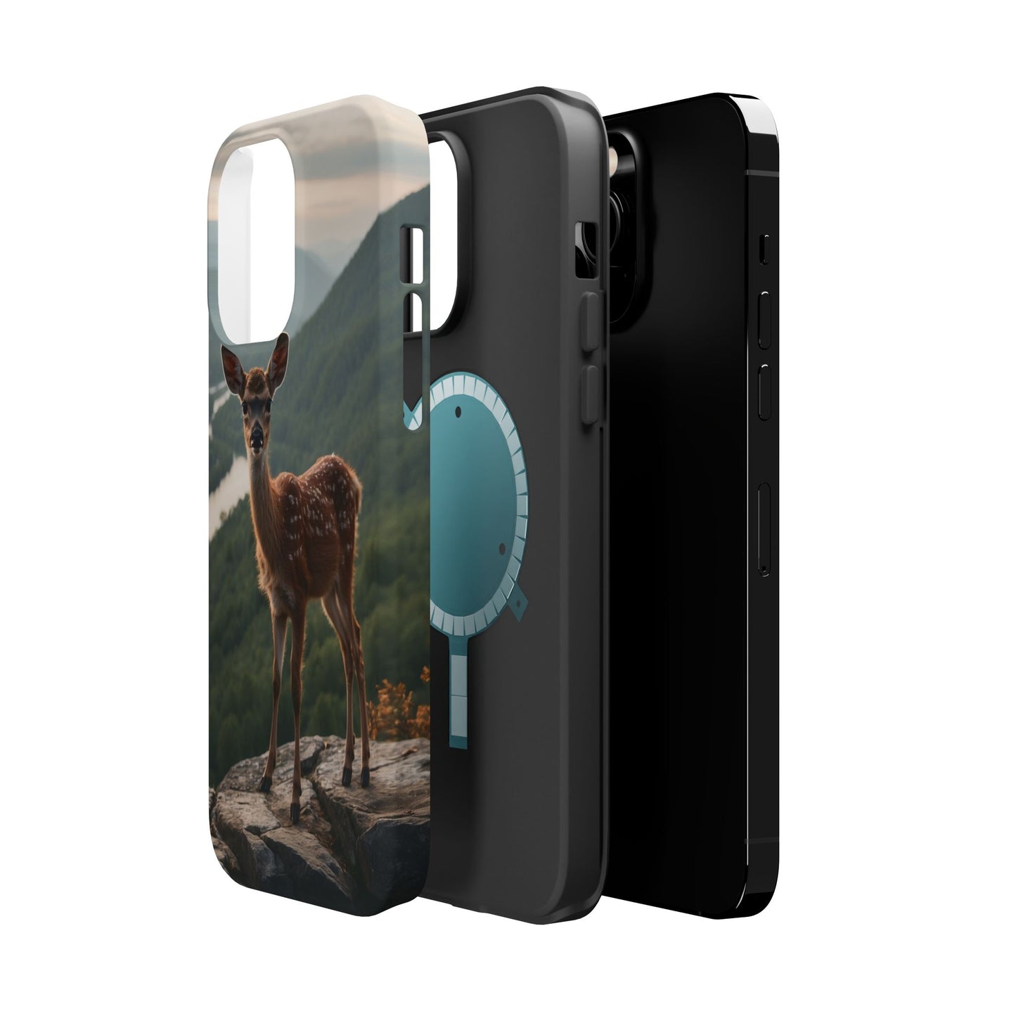 Majestic Fawn Overlooking Mountain Vista MagSafe iPhone Case