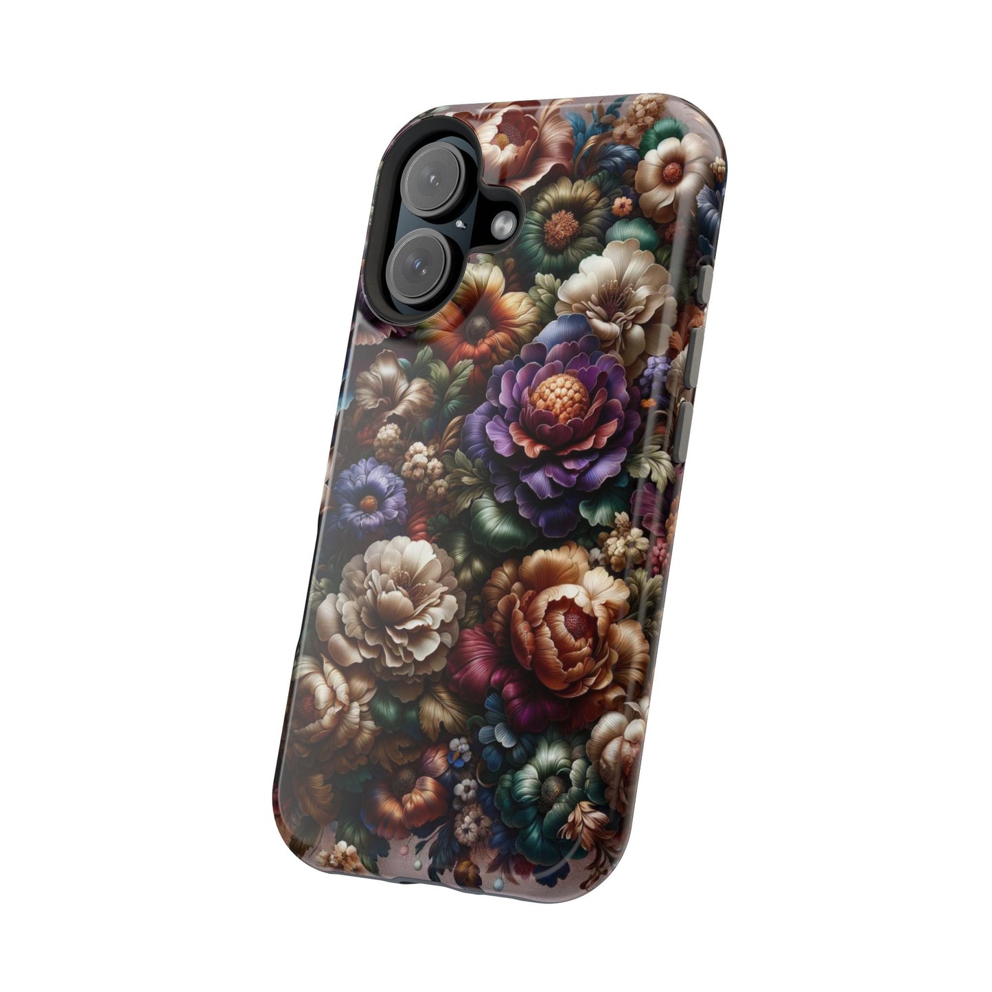 Floral Elegance MagSafe Compatible iPhone Case – Protective Dual-Layer Design with Vibrant Full-Wrap Print