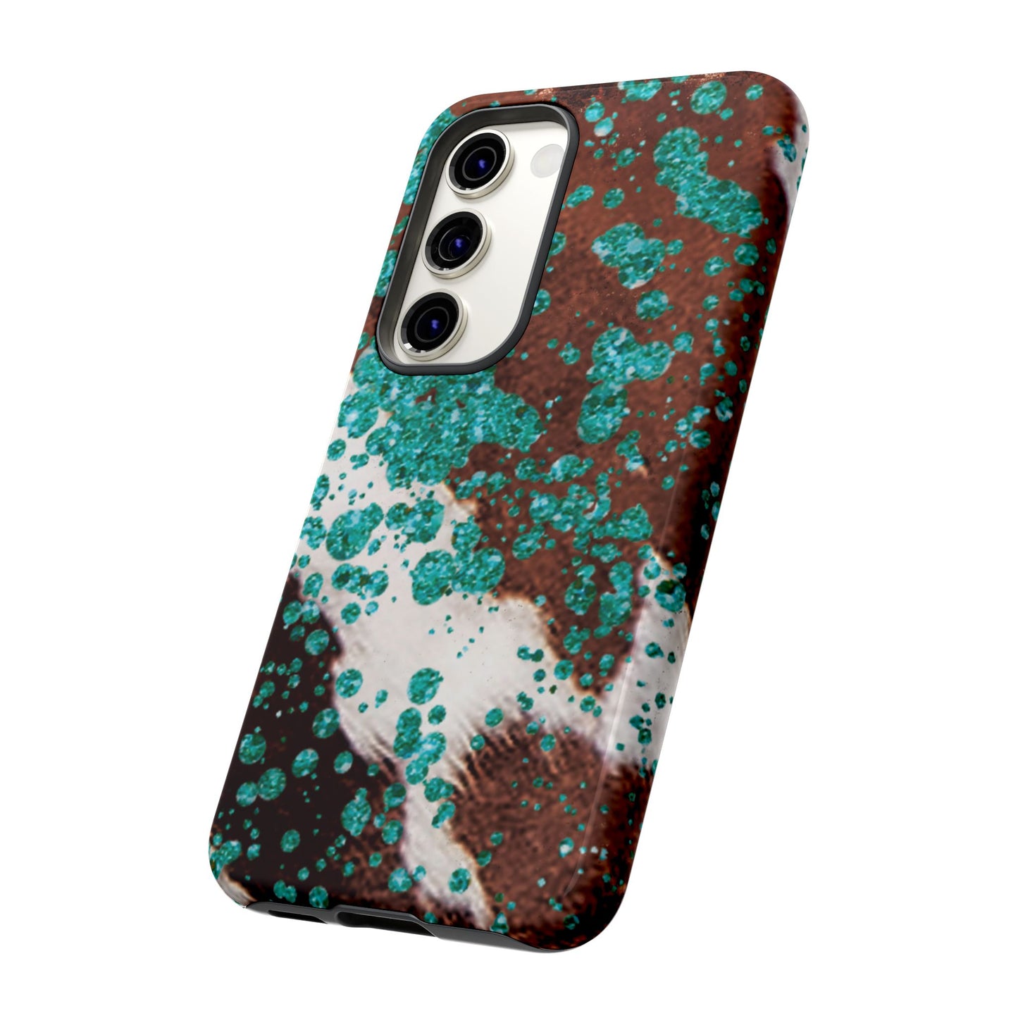 Teal Glitter Cowhide - Samsung Galaxy Series Case