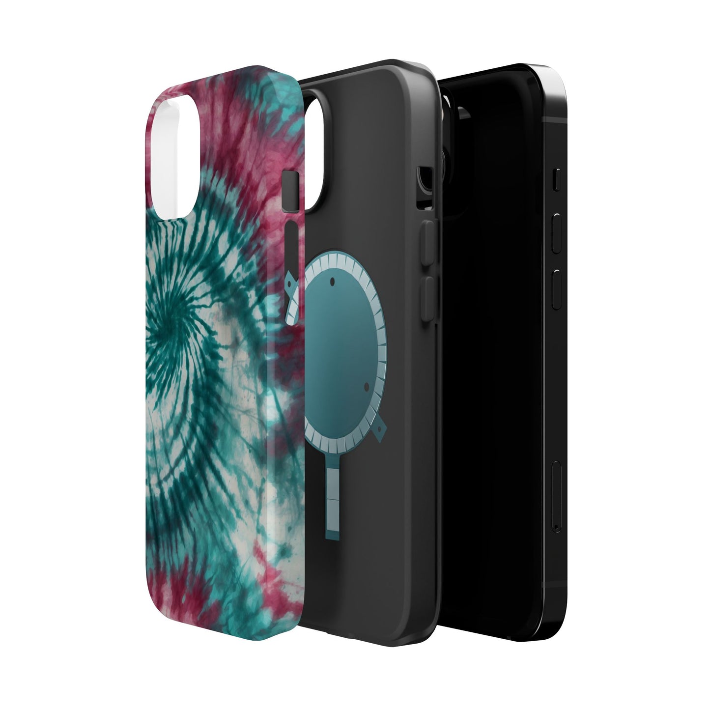 Teal and Pink Tie-Dye MagSafe Case – Stylish and Functional