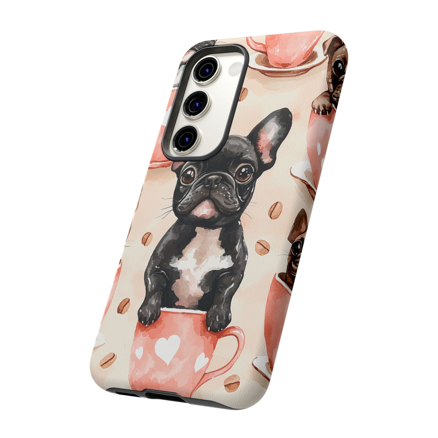 French Bulldog in Coffee Cup  Samsung Galaxy  Case – Cute Dog Art, Shockproof & Slim Design