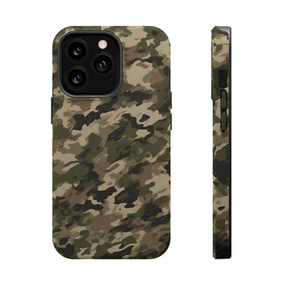 Classic Light Brown Camouflage – MagSafe iPhone Case with Rugged Elegance