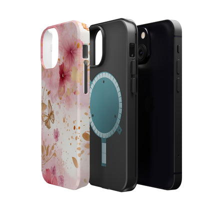 Blush Pink Floral Butterfly - MagSafe iPhone Case