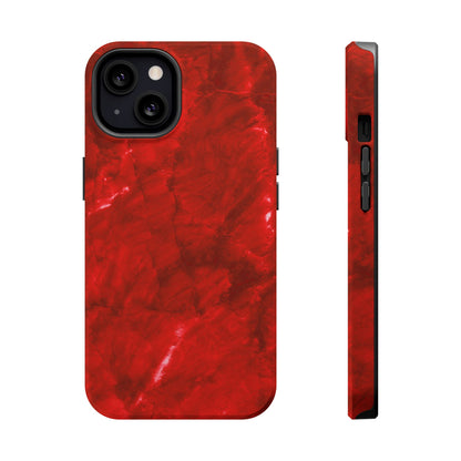 Bold Red Marble MagSafe iPhone Case – Luxe Design Meets Magnetic Precision