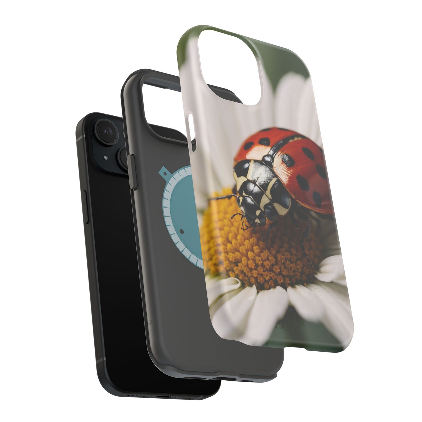 MagSafe iPhone Case: Ladybug on White Daisy