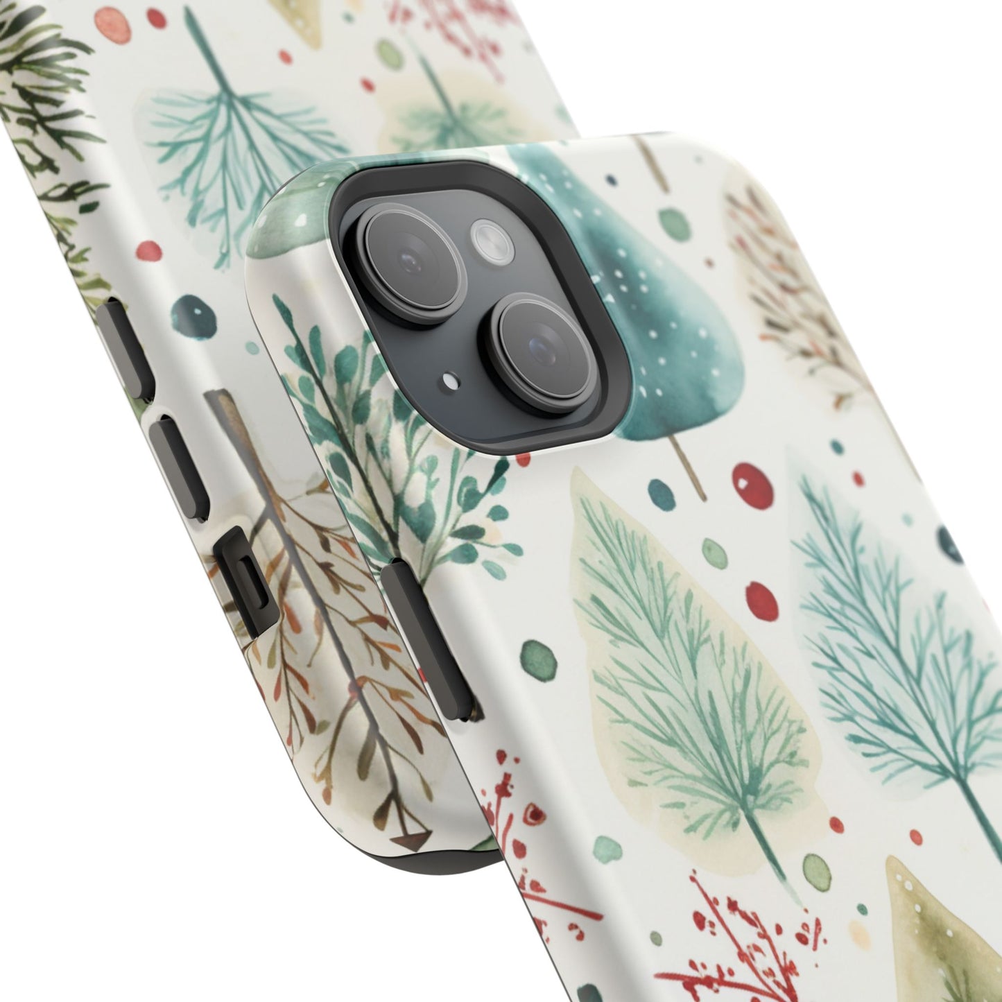 Watercolor Winter Trees MagSafe iPhone Case – Nature-Inspired, Holiday Theme Protective Cover