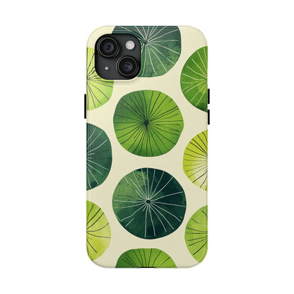 Watercolor Lily Pads iPhone Case – Shockproof, Matte Finish, Dual-Layer Protection