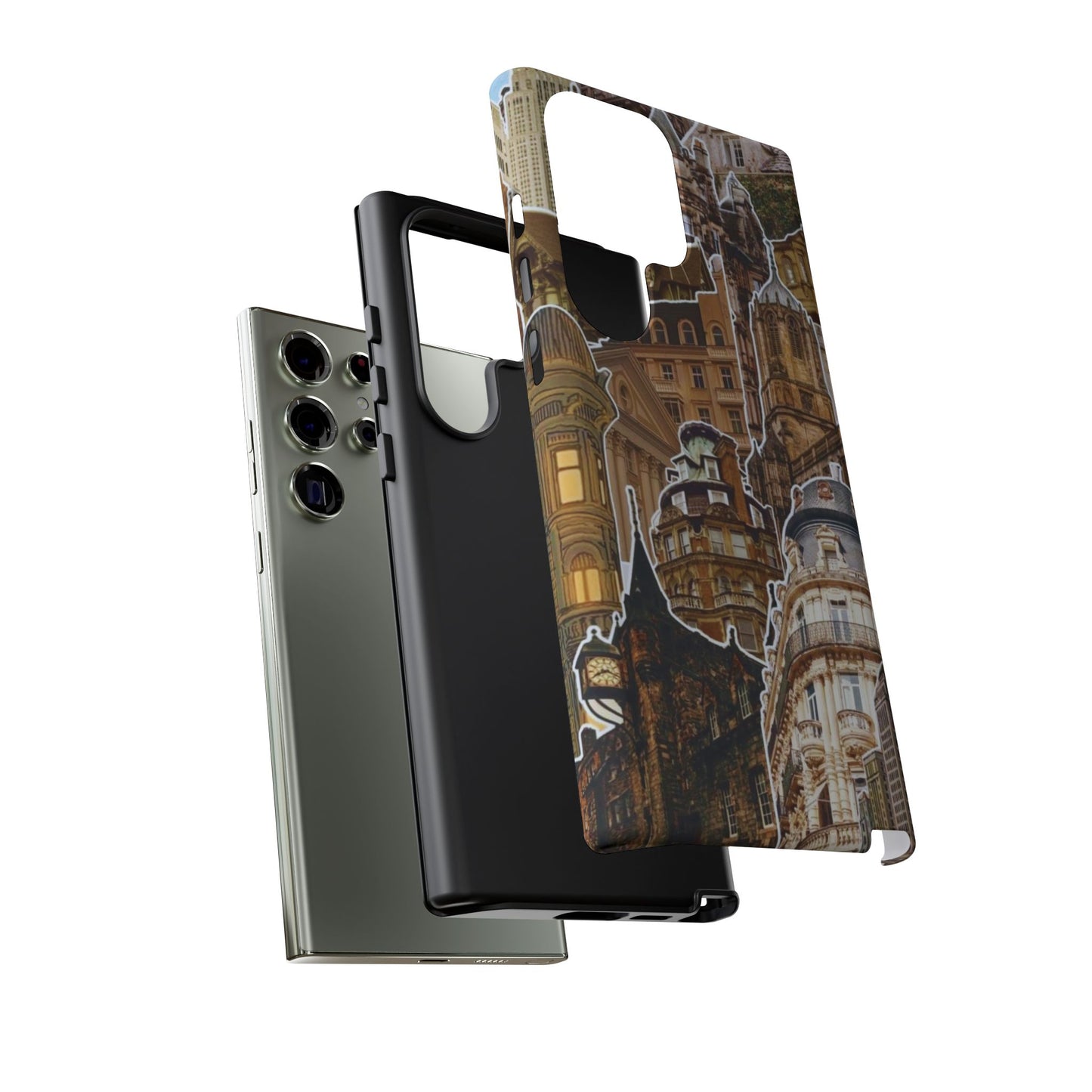 Vintage Architectural Collage Samsung Galaxy Case – Tough Dual-Layer Protection with Matte Finish