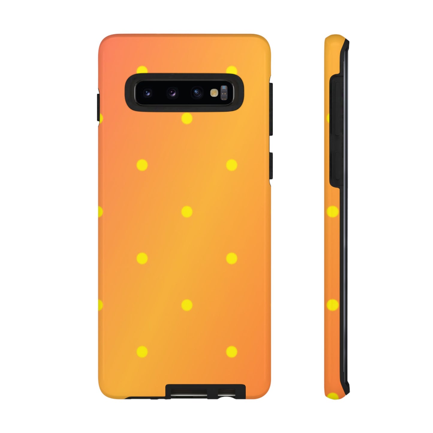 Sunset Gradient Polka Dots Samsung Galaxy Case – Shockproof, Matte Finish, Dual-Layer Protection