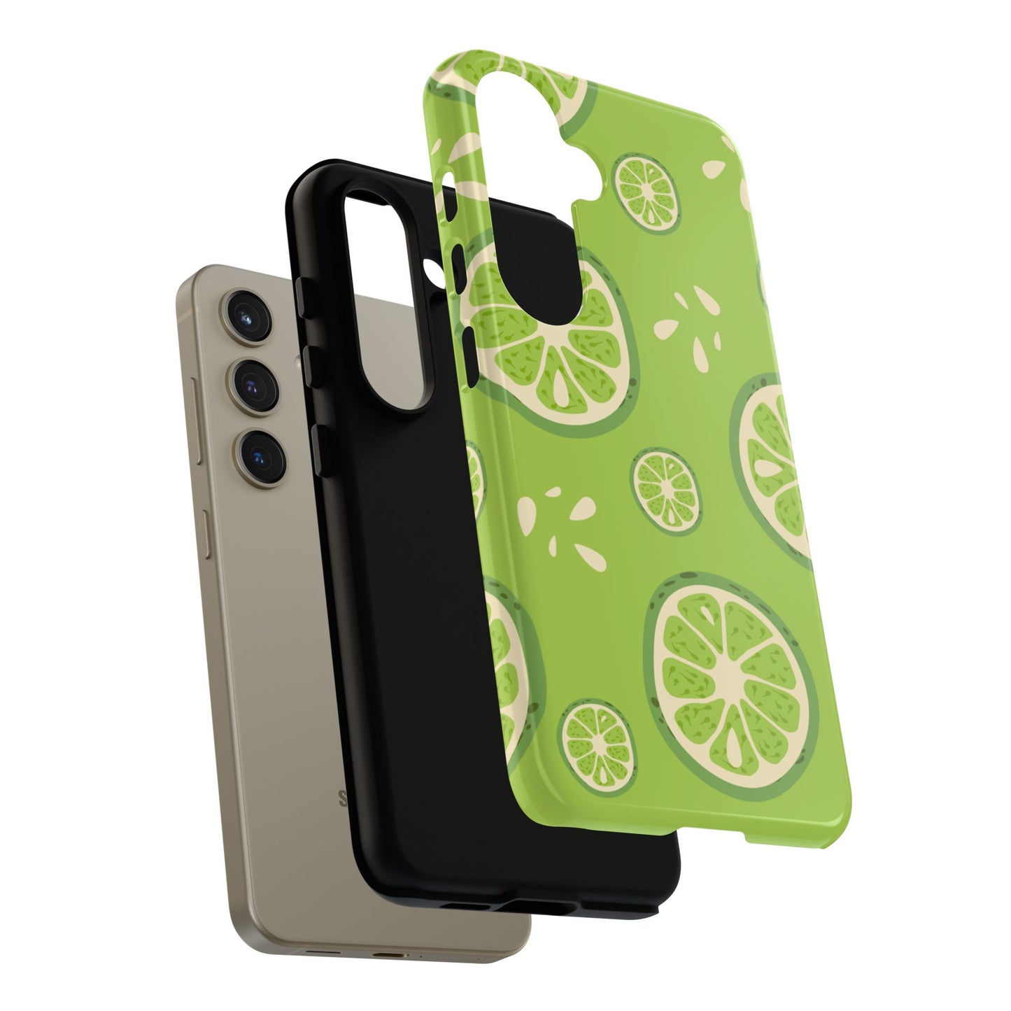 Zesty Lime Splash Tough Samsung Galaxy Case – Fresh Citrus Design, Dual-Layer Protection