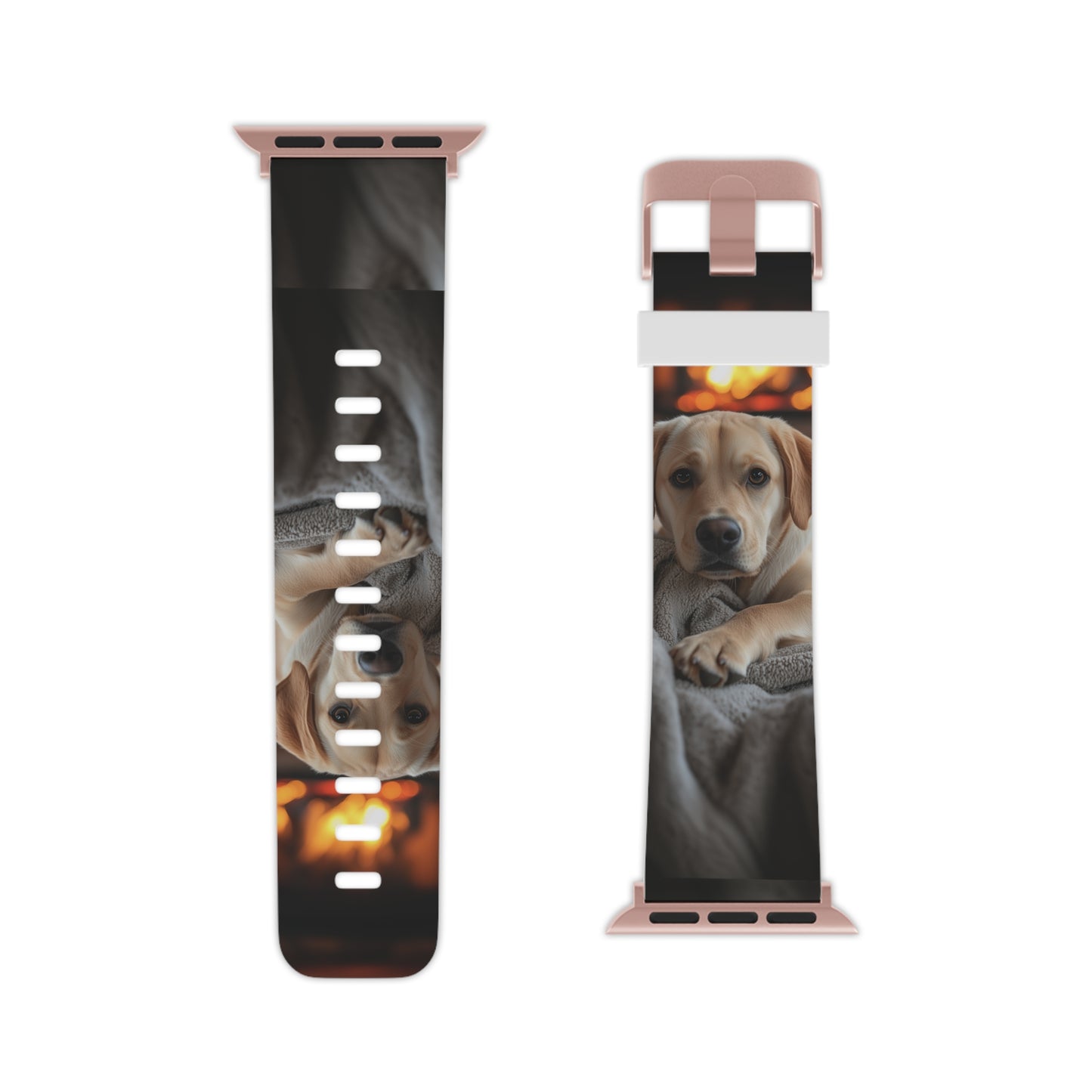 Cozy Labrador by the Fireplace Apple Watch Band