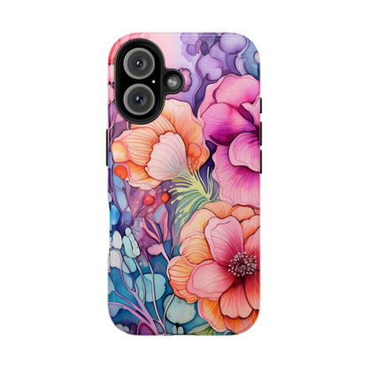 Bright Watercolor Floral Splash iPhone Series Case – Bold Artistic Design