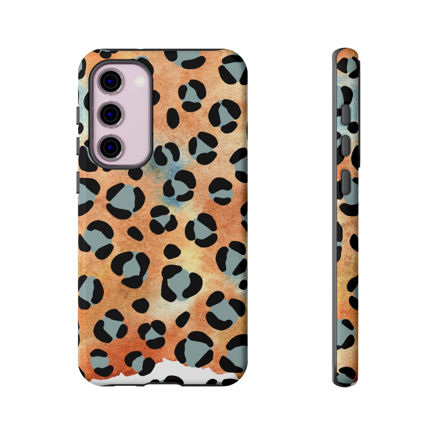 Sunset Watercolor Leopard Print Tough Samsung Galaxy Case – Artistic Animal Pattern with Dual-Layer Protection