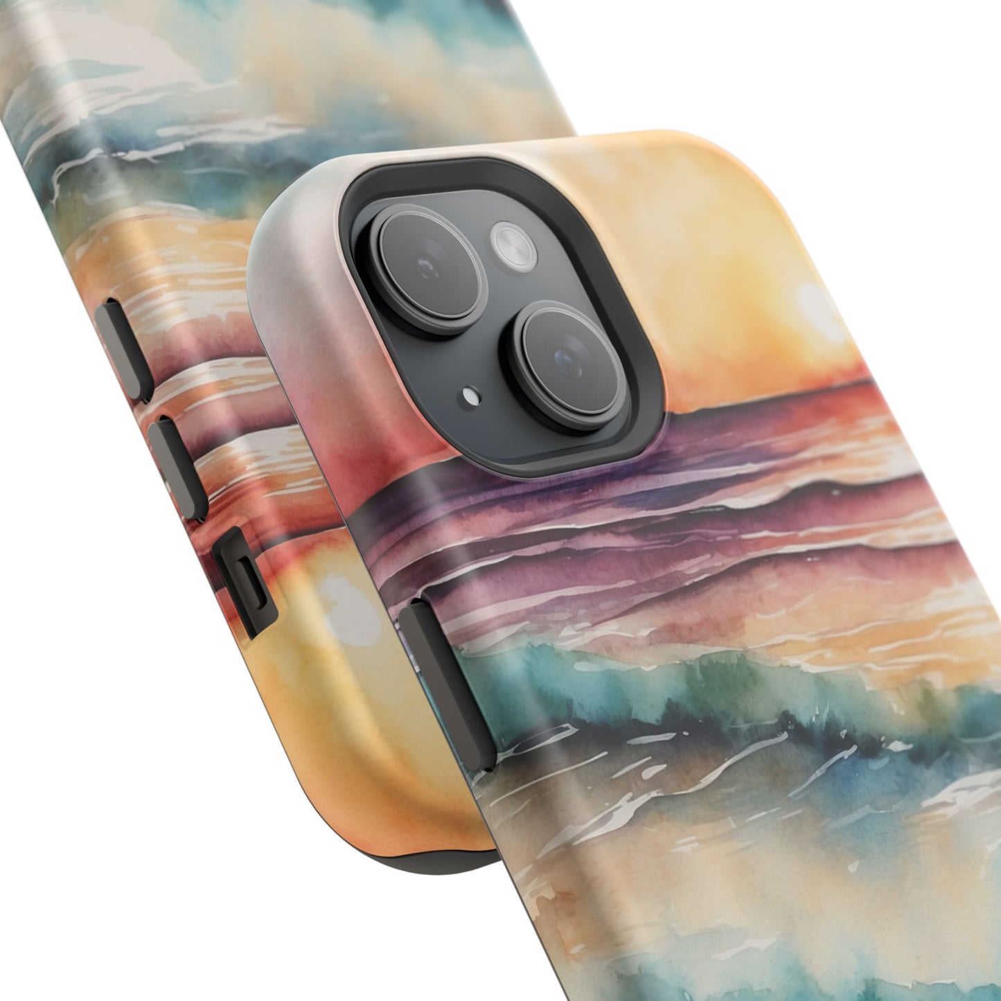 Sunset Waves MagSafe iPhone Case – Vibrant Watercolor Design