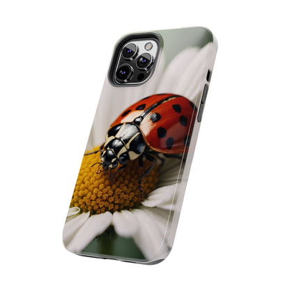 iPhone Case: Ladybug on White Daisy