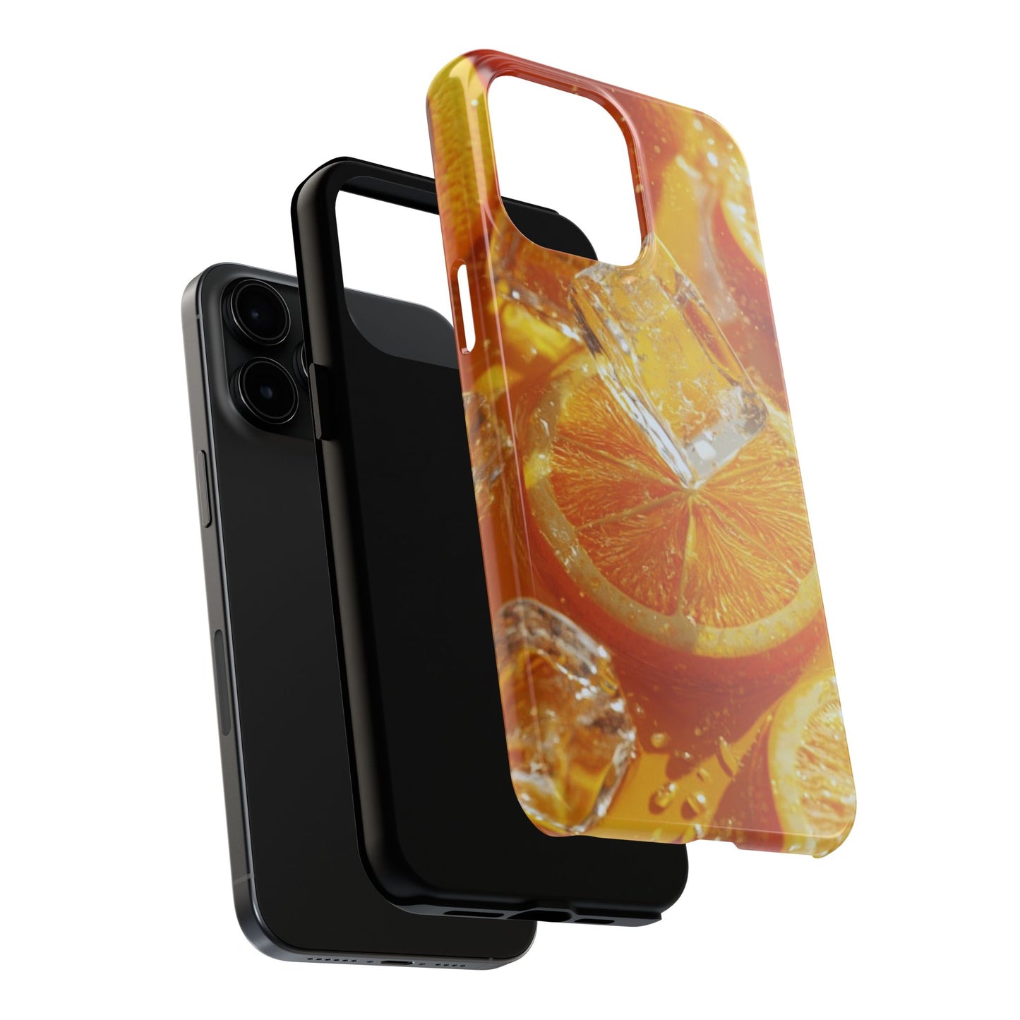 Citrus Orange Splash iPhone Case – Dual-Layer Tough Protection, Vibrant Summer Design