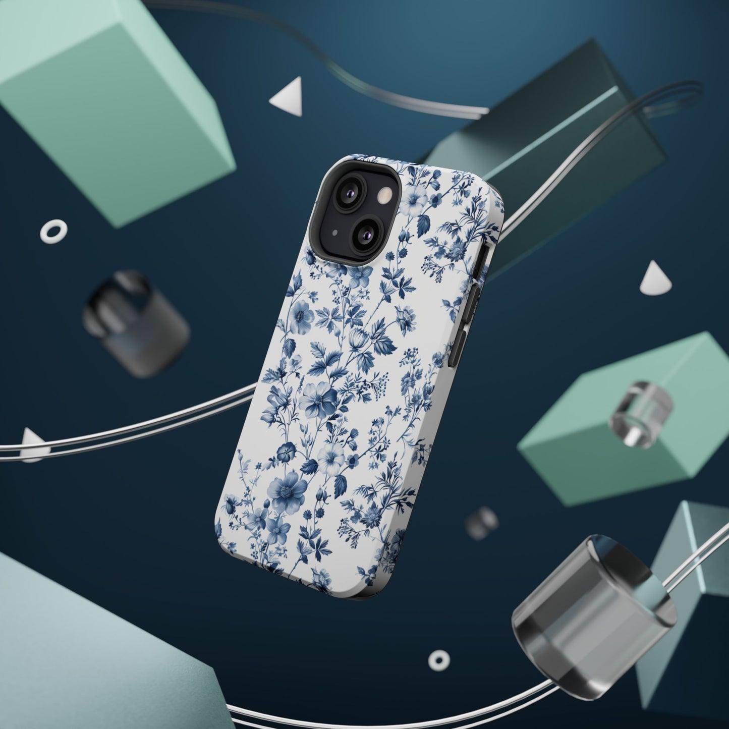 Enchanted Garden Blue Toile iPhone Case